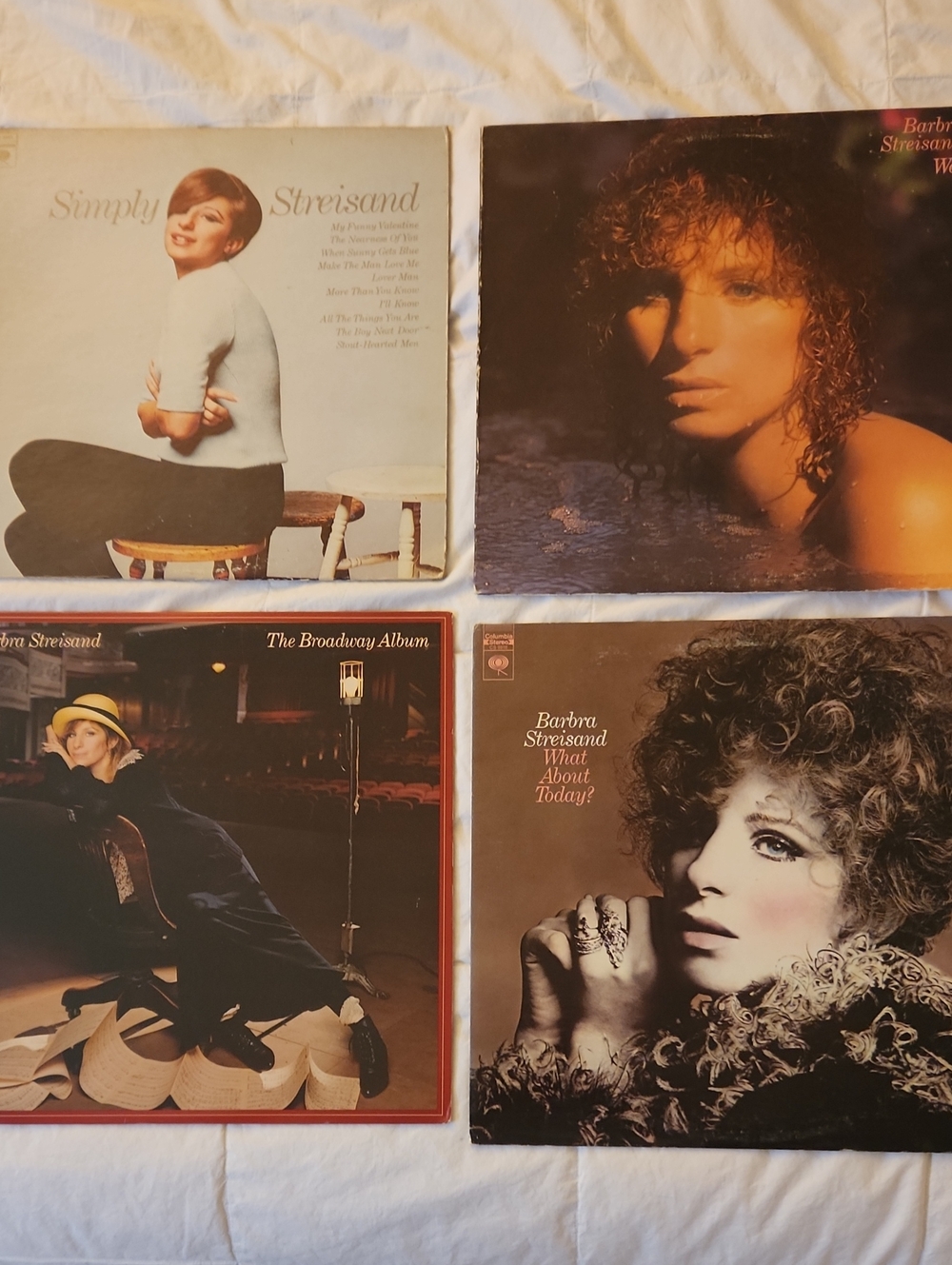 Barbra Streisand Vinyl Record Lot - Four Album Covers  [Set 1]